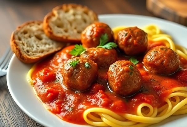 Oma's Authentieke Gehaktballetjes in Kruidige Tomatensaus