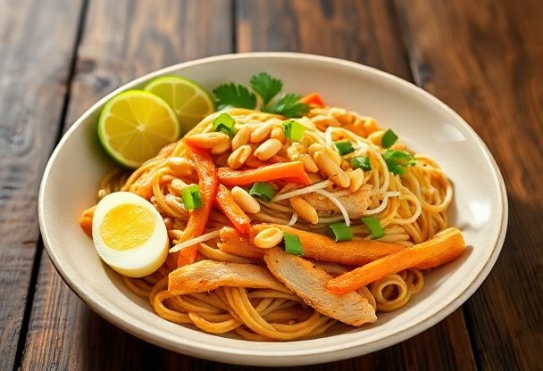 Gemakkelijke Pad Thai met Kruidige Kip op de Authentieke Manier