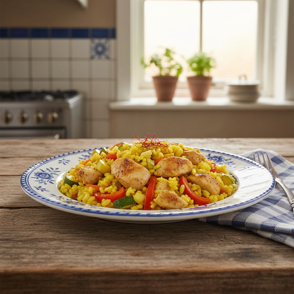 Paella met Kip en Groenten