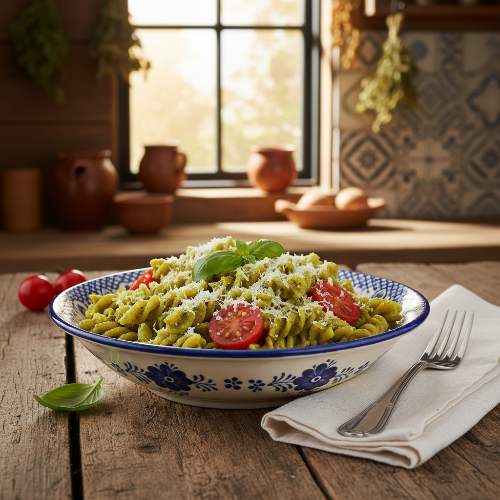 Pasta met Pesto en Cherrytomaten