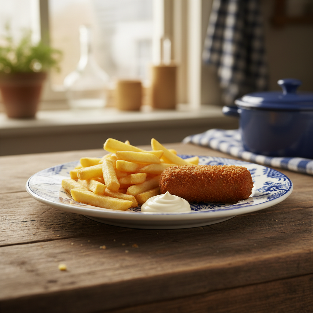 Patat Friet met Kroket en Mayonaise