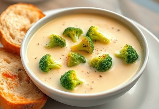 Romige Broccoli en Kaas Soep in 20 Minuten
