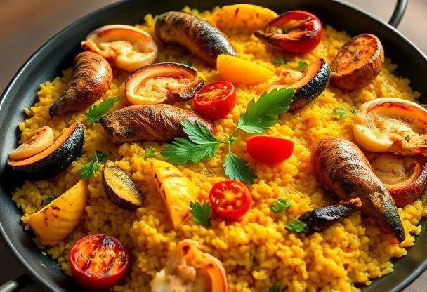 Romige Catalaanse Paella met Vers Gegrilde Groenten