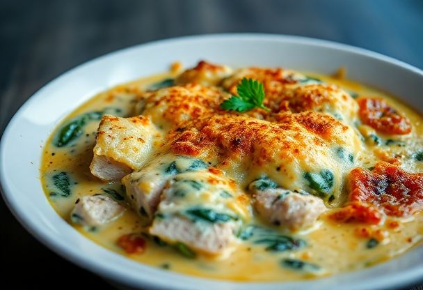 Romige Kip en Spinazie Ovenschotel in 30 Minuten