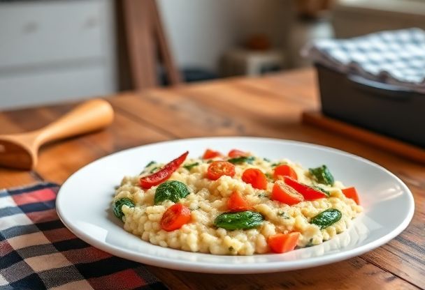 Romige Risotto met Spinazie, Tomaat en Chorizo in 30 Minuten