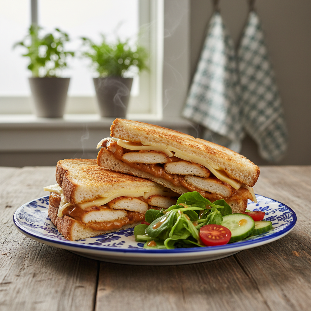 Tosti met Satésaus en Kipfilet