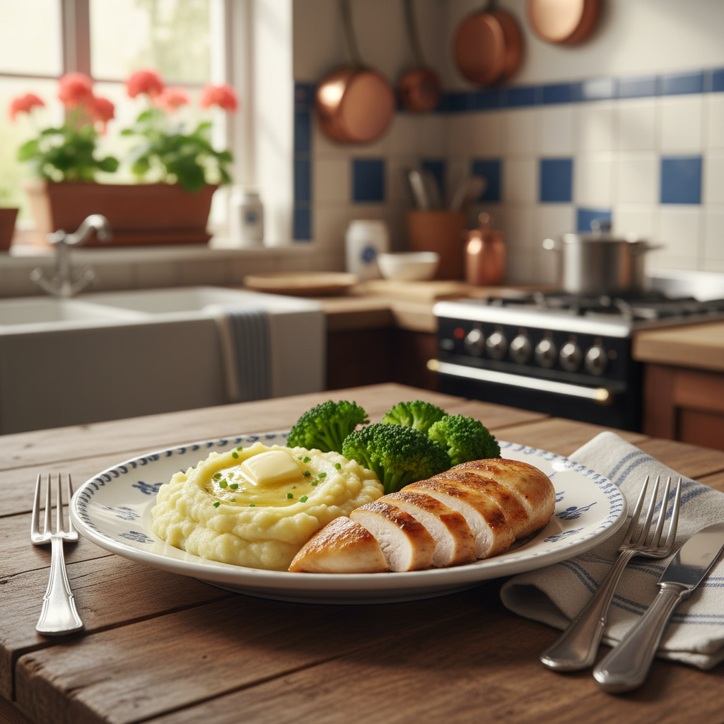 Snelle Aardappelpuree met Broccoli en Kipfilet