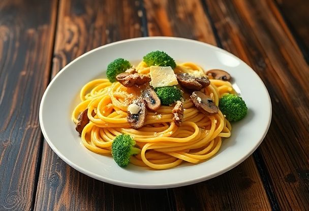 Snelle Broccoli en Champignon Pasta