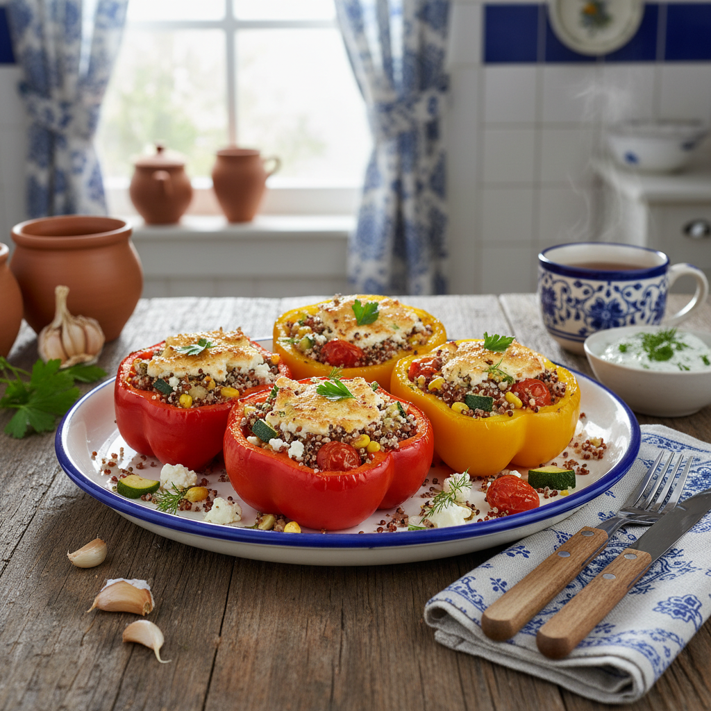 Snelle Gevulde Paprika met Quinoa en Feta
