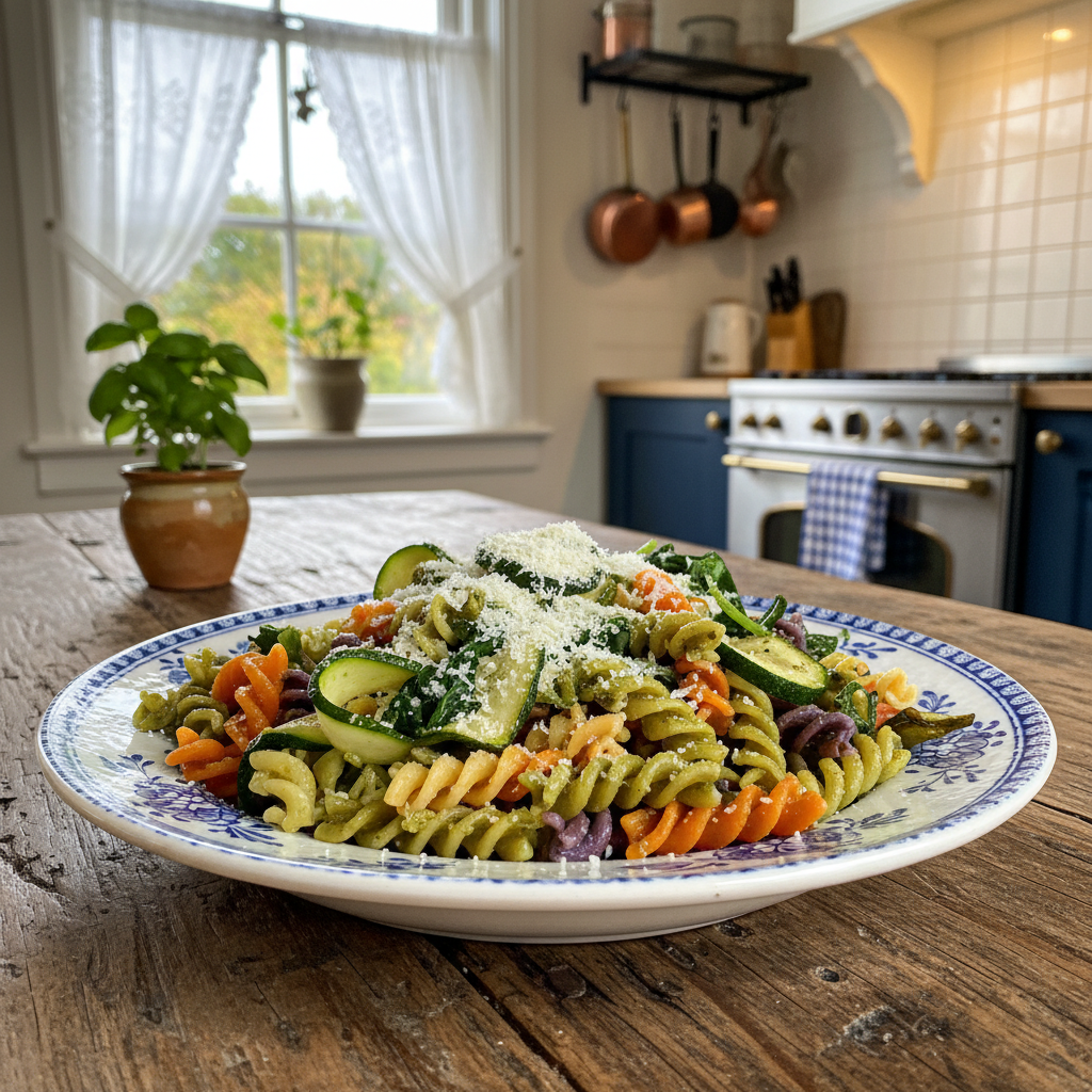 Snelle Groente Pasta met Pesto