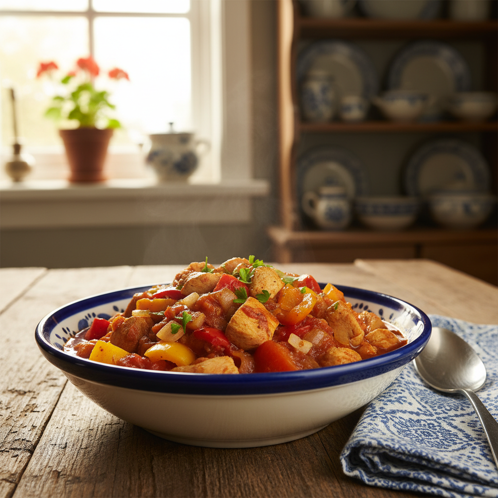 Snelle Kip en Paprika Stoofpot