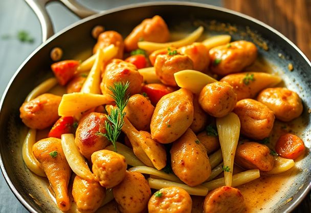 Malse Kip en Venkel in een Snelle Wok Maaltijd