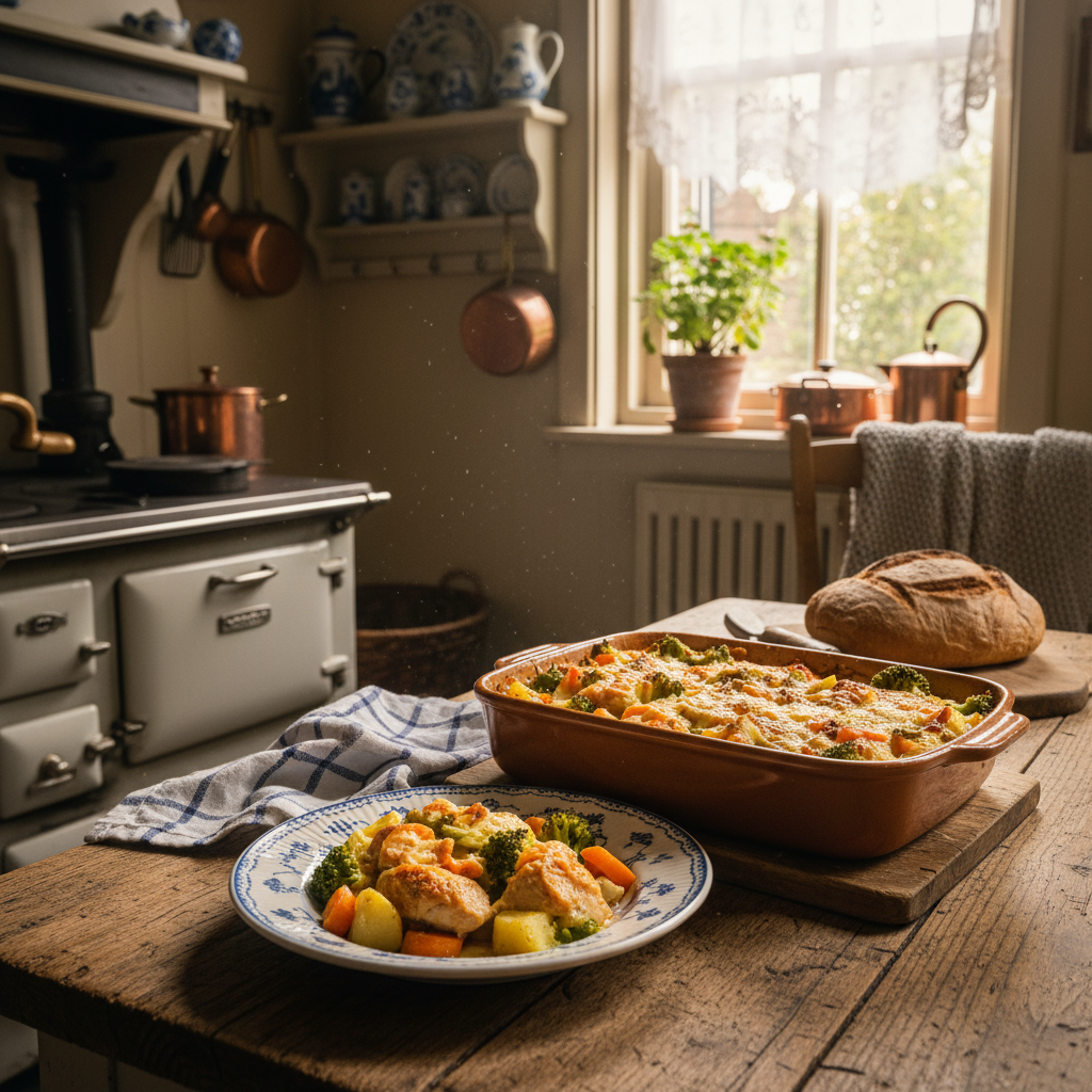 Snelle Kip Ovenschotel met Aardappelen en Groenten