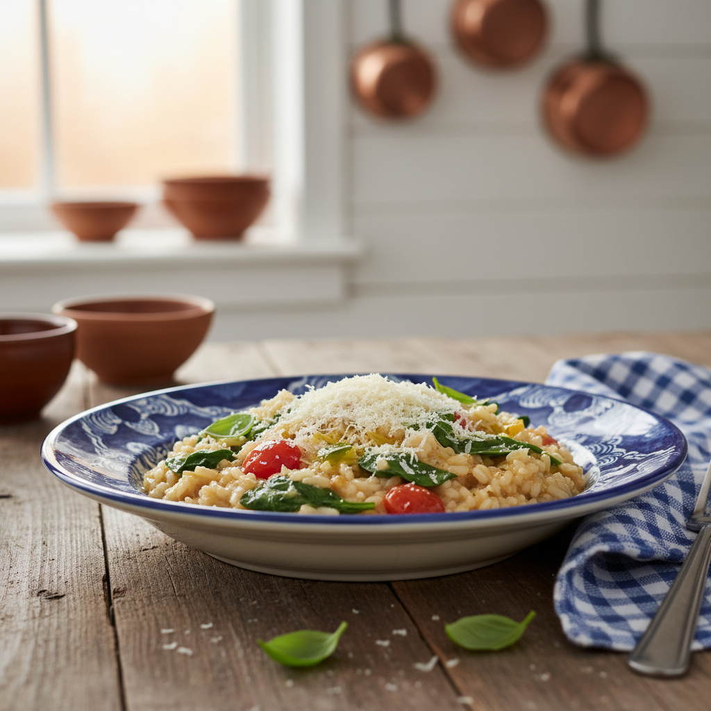 Snelle Risotto met Tomaat en Spinazie