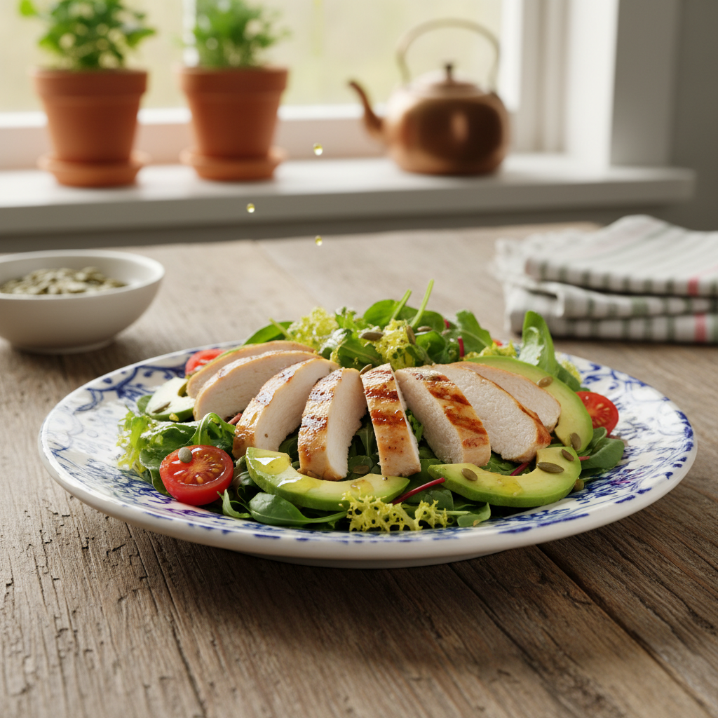 Snelle Salade met Kip en Avocado