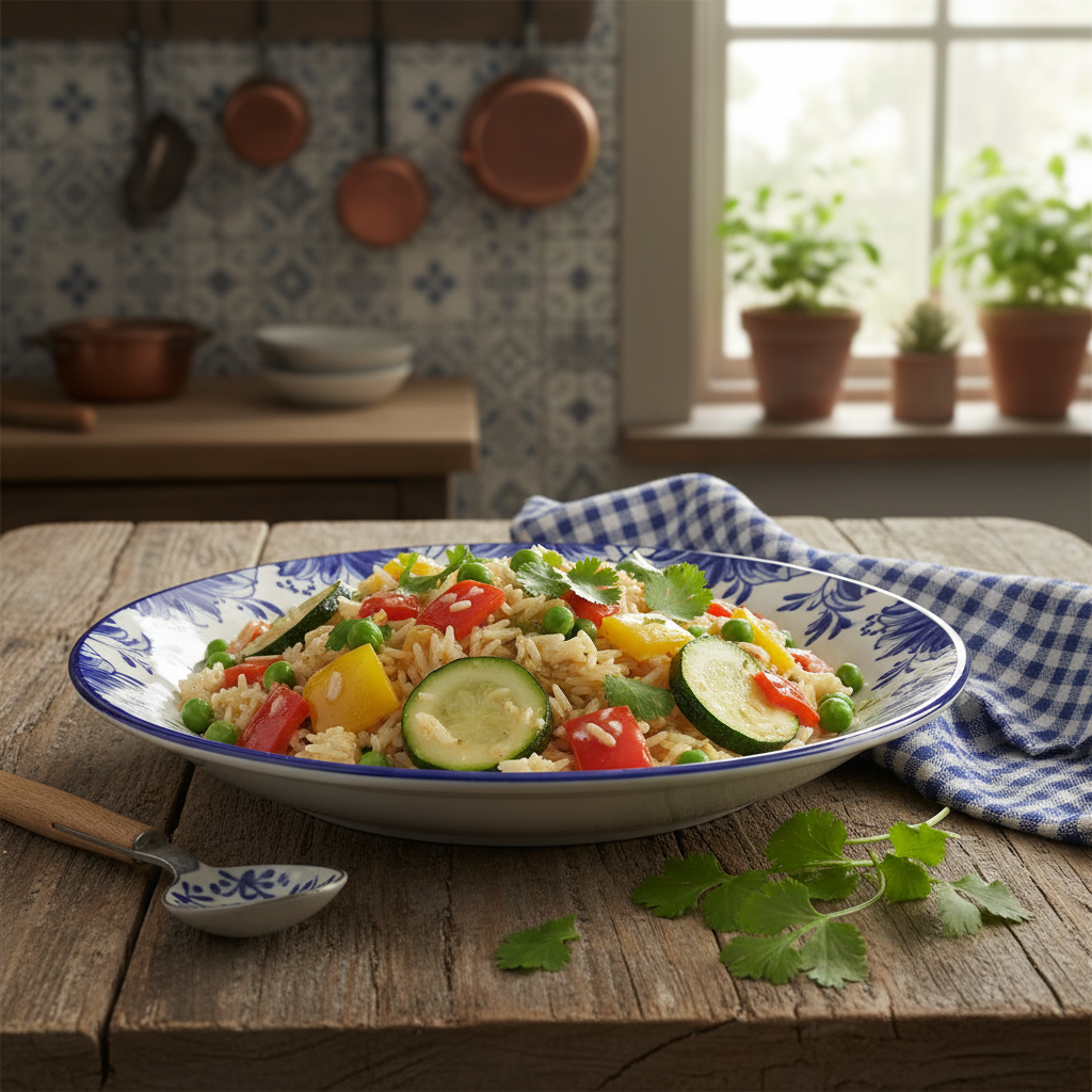 Snelle Vegetarische Rijstschotel