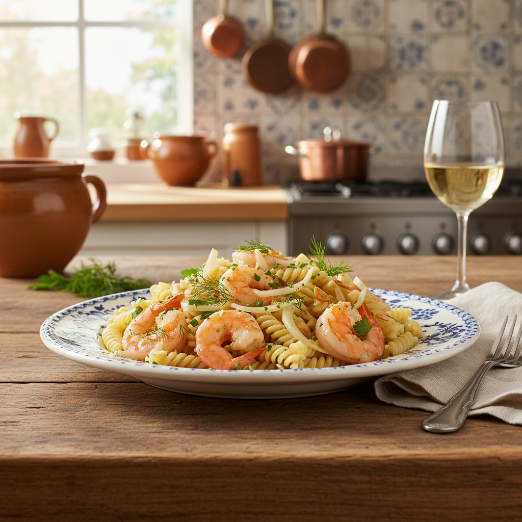 Snelle Venkel Pasta met Garnalen
