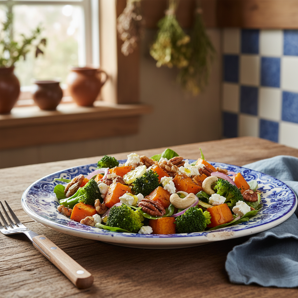 Snelle Zoete Aardappel en Broccoli Salade