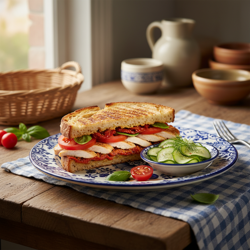 Tosti met Kip, Pesto en Tomaat