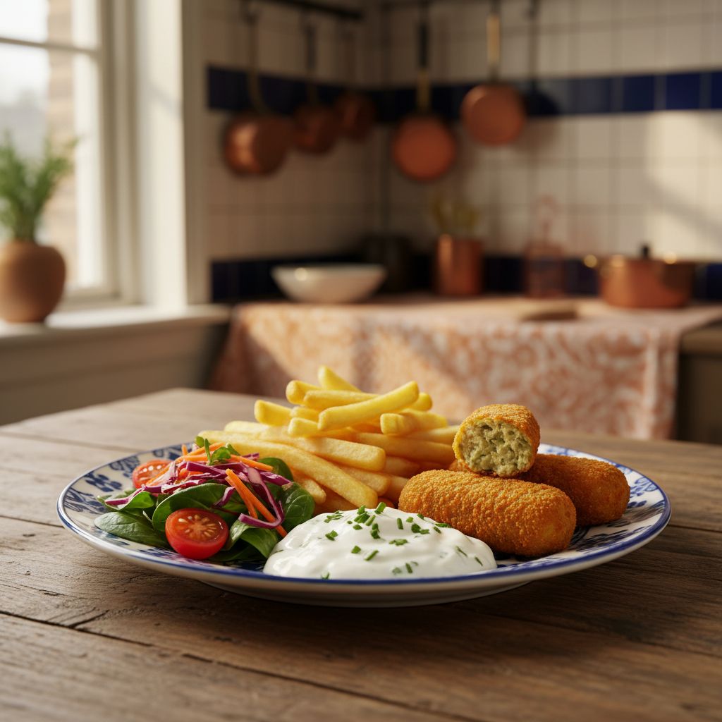 Vegetarische Friet met Kroket