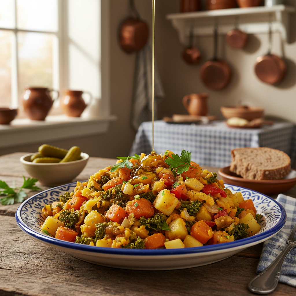 Geurige Vegetarische Hutspot met Aardappel en Ui