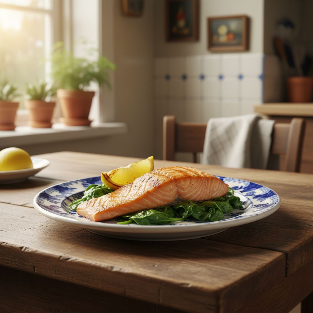 Zalm met Spinazie en Kruiden